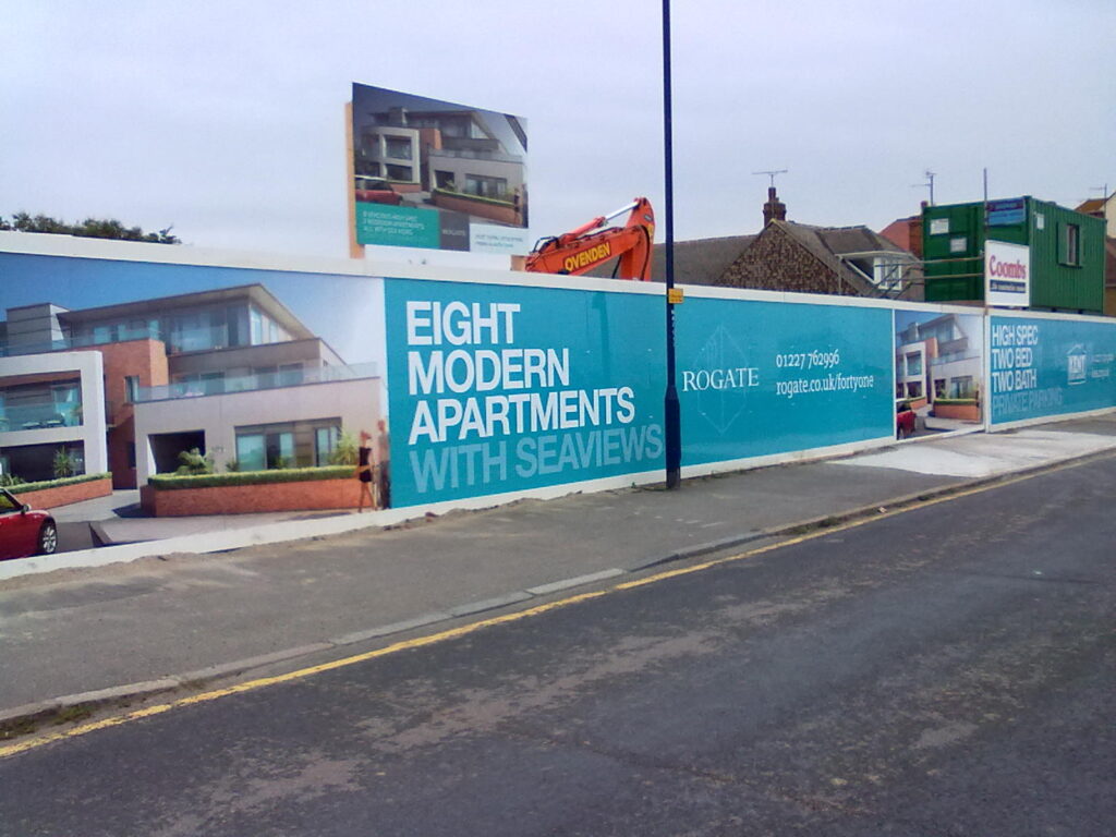 Digitally printed Site Hoardings mounted to aluminium composite panels