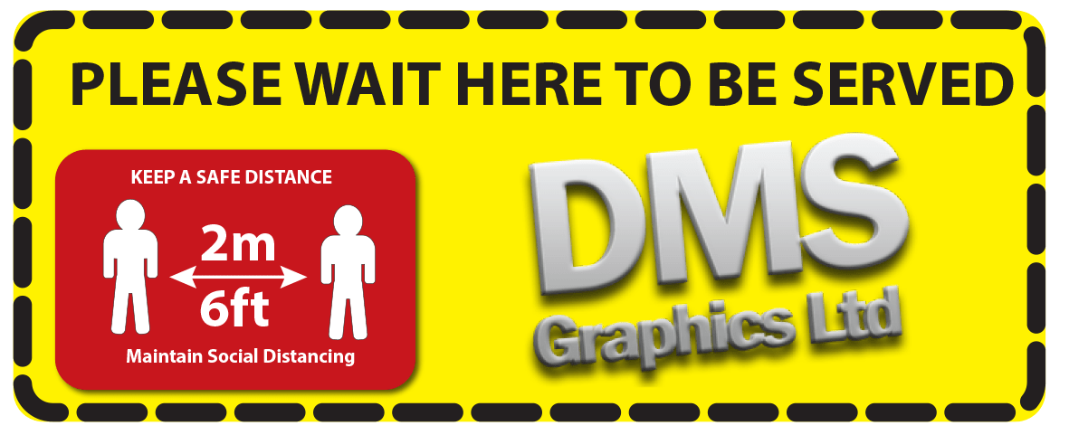 Social Distance rectangle floor graphics DMS Graphics Ltd is a specialist display and Exhibition Company based in Maidstone Kent 4